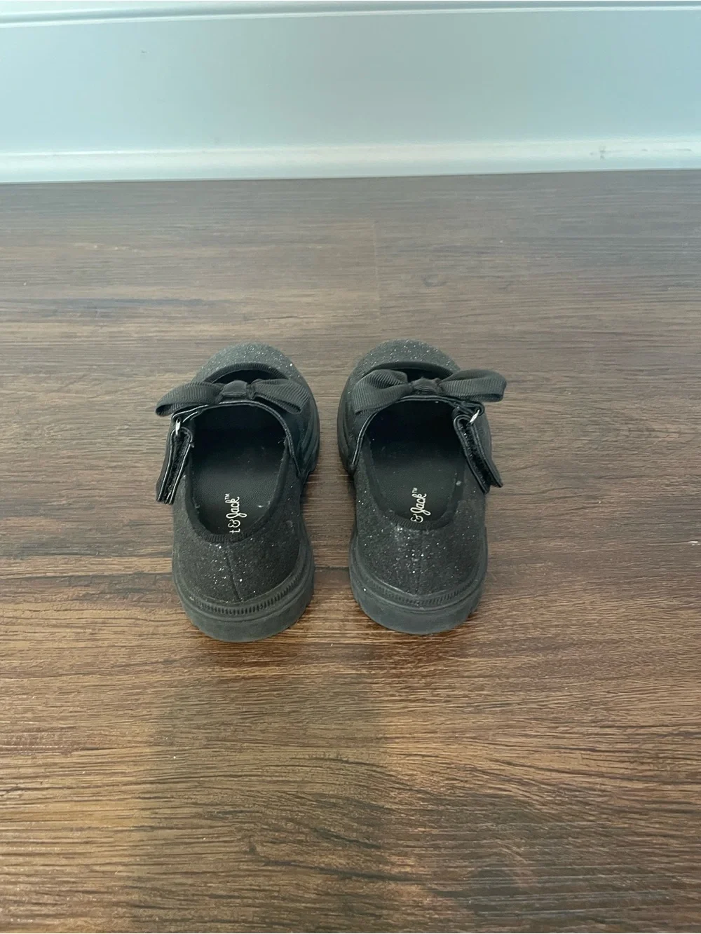 Kids Cat & Jack Sparkle Mary Jane Shoes with Bow - Black 6 Toddler